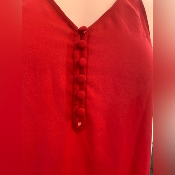 NWT Apt. 9 Red Sheer V-Neck Tank Top in US XS - Picture 3 of 8